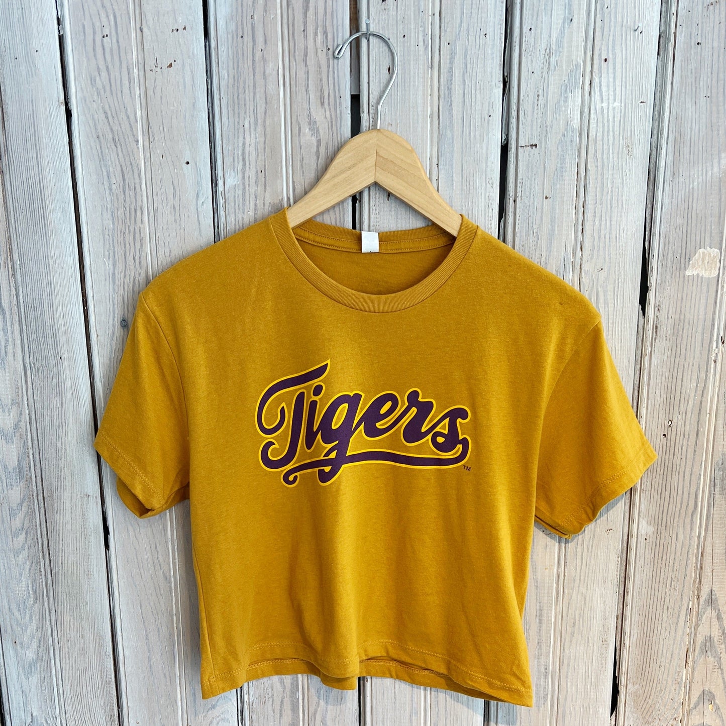 LSU Tigers Script Crop-antique gold