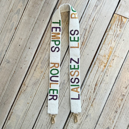 Laissez Les Bon Temps Beaded Strap-white